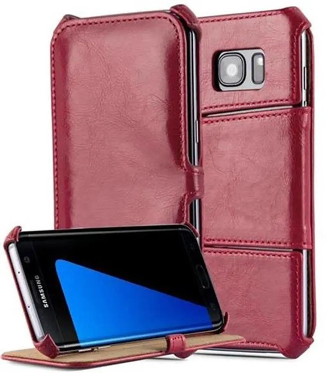 Cadorabo Hoesje geschikt voor Samsung Galaxy S7 EDGE in PASSIE ROOD