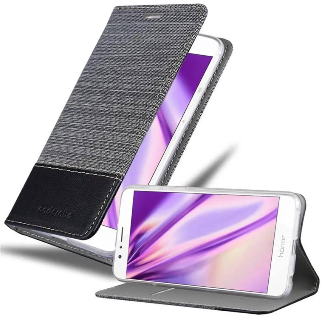 Cadorabo Hoesje geschikt voor Honor 8 / 8 PREMIUM in GRIJS ZWART