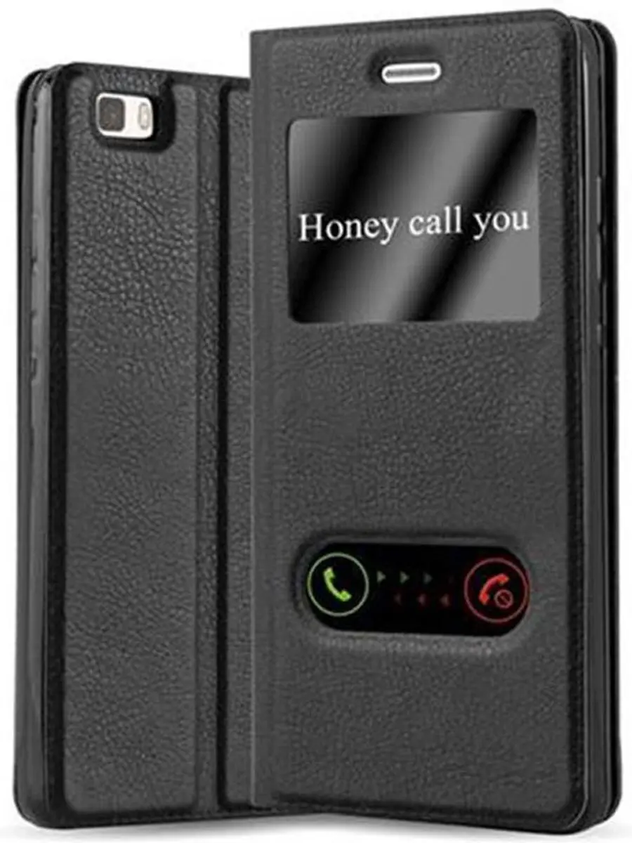 Cadorabo Hoesje geschikt voor Huawei P8 LITE 2015 in KOMEET ZWART