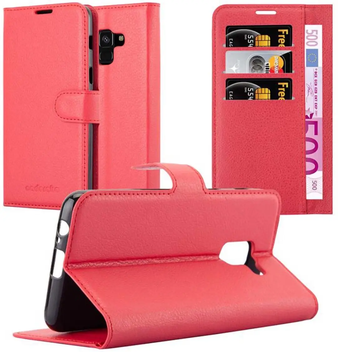 Cadorabo Hoesje geschikt voor Samsung Galaxy A8 2018 in KARMIJN ROOD