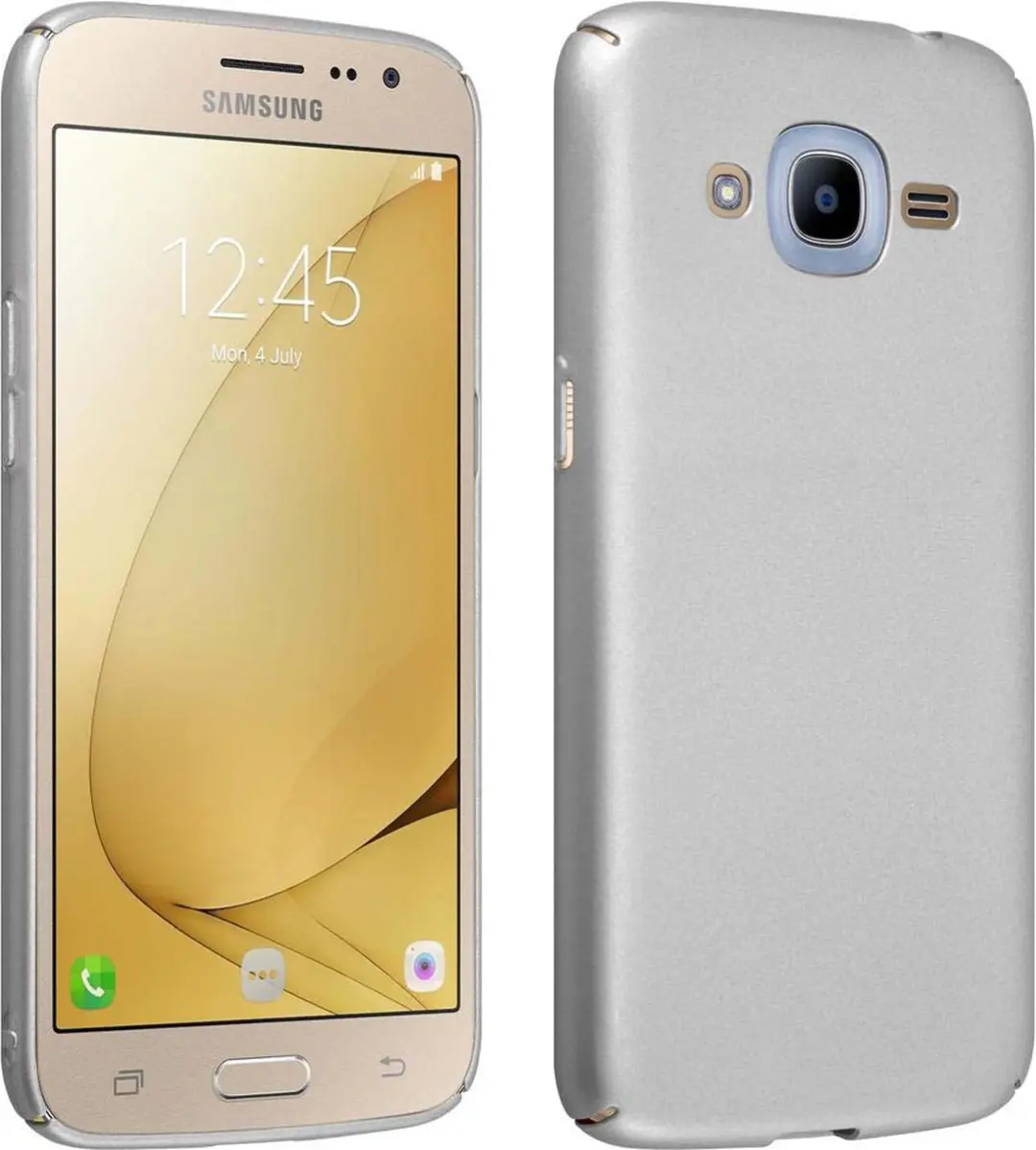 Cadorabo Hoesje geschikt voor Samsung Galaxy J2 2016 in METAAL ZILVER