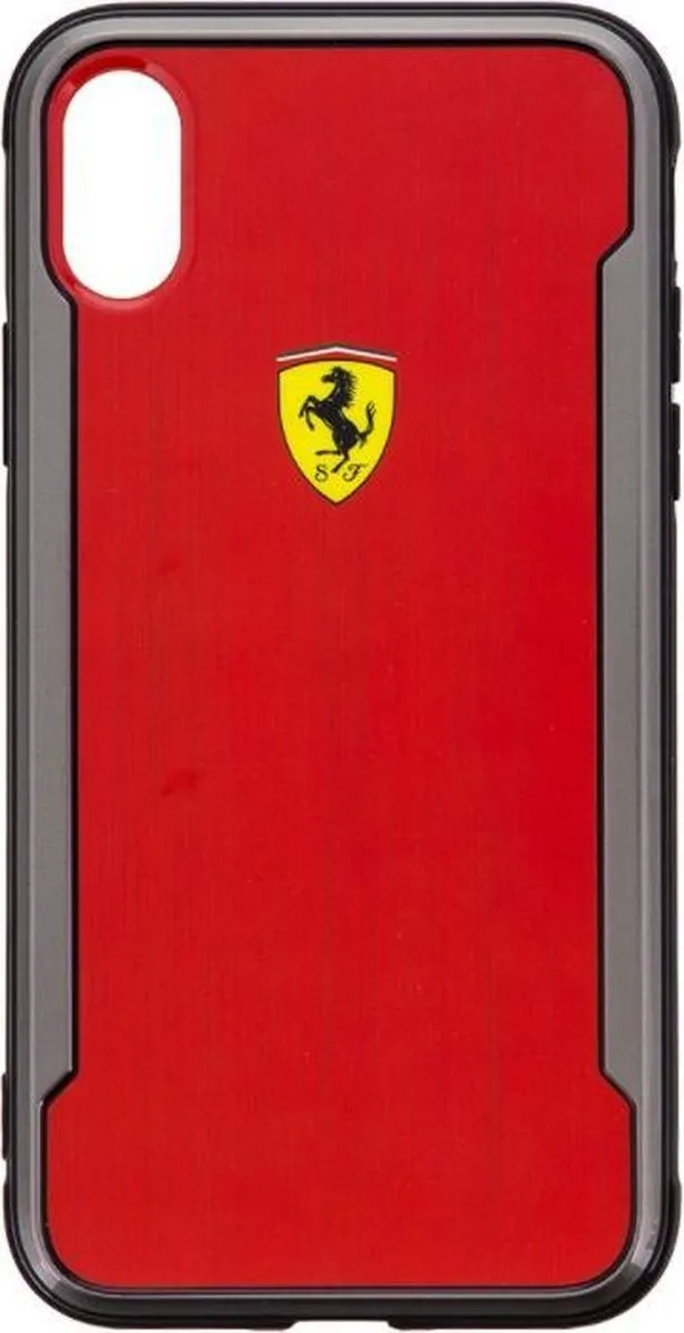 Ferrari Racking Aluminium Back Case FEHCAHXRE - iPhone X/XS Rood