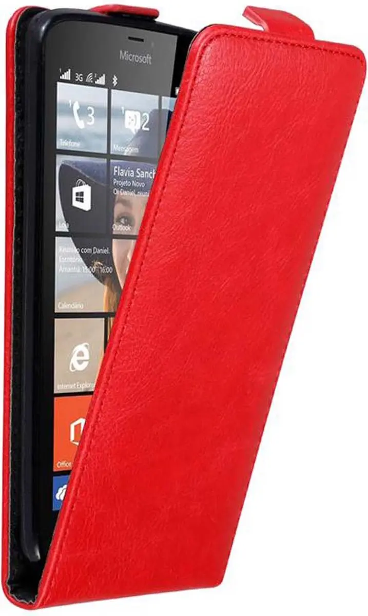 Cadorabo Hoesje geschikt voor Nokia Lumia 640 in APPEL ROOD