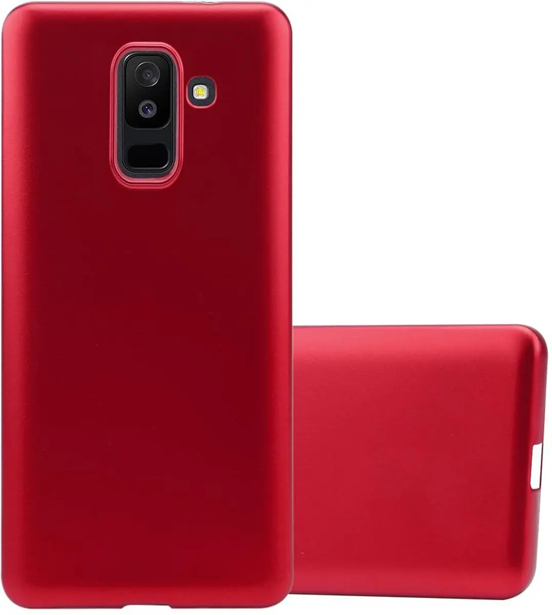 Cadorabo Hoesje geschikt voor Samsung Galaxy A6 PLUS 2018 in METALLIC ROOD