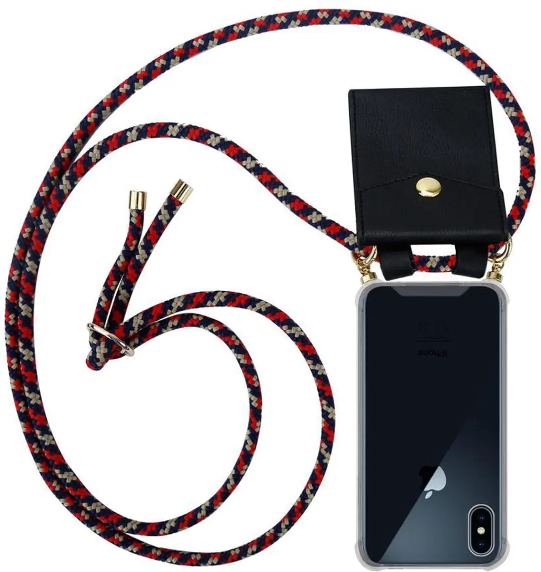 Cadorabo Hoesje geschikt voor Apple iPhone X / XS in ROOD BLAUW GEEL