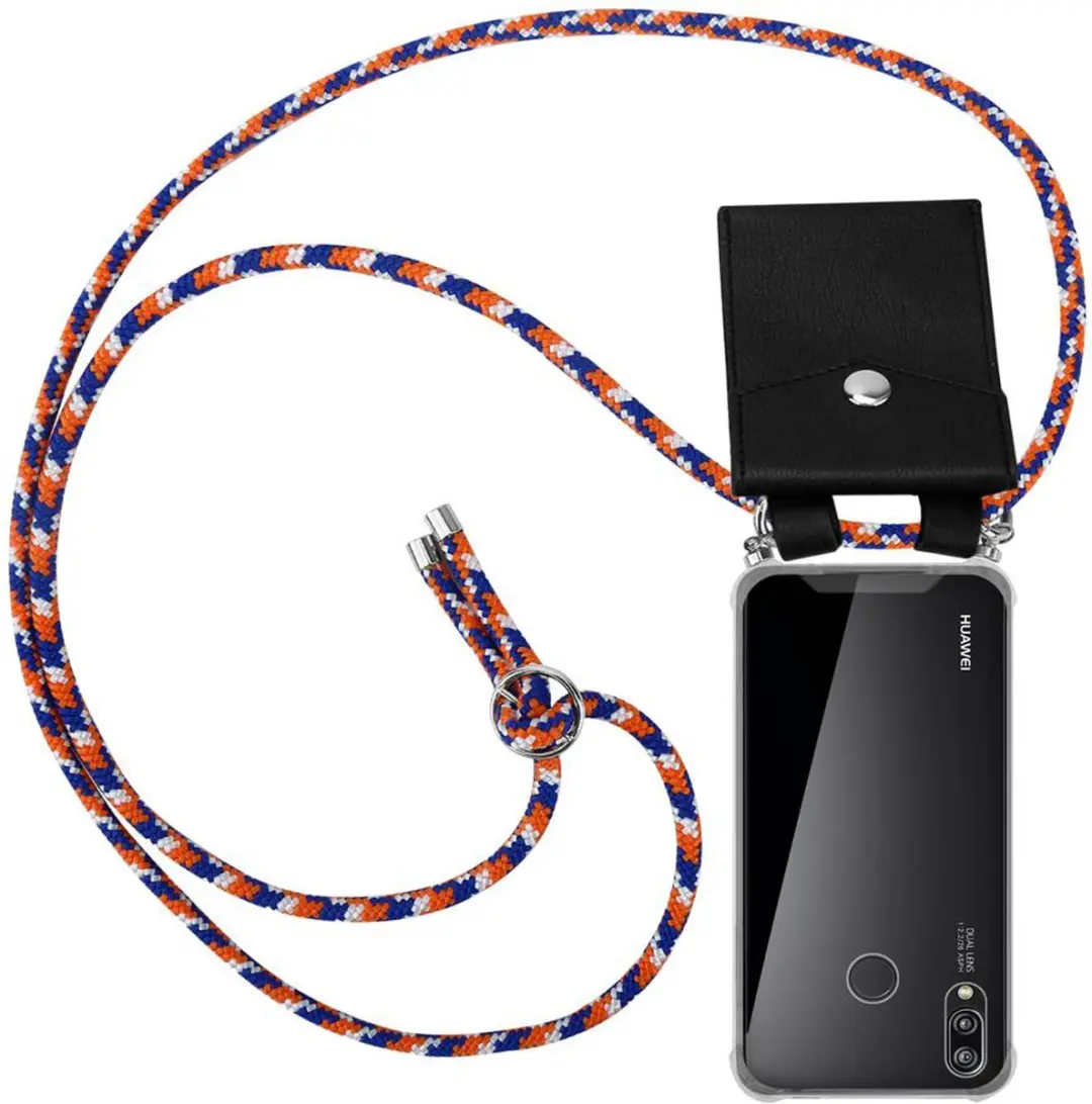 Cadorabo Hoesje geschikt voor Huawei P20 LITE 2018 / NOVA 3E in ORANJE BLAUW WIT