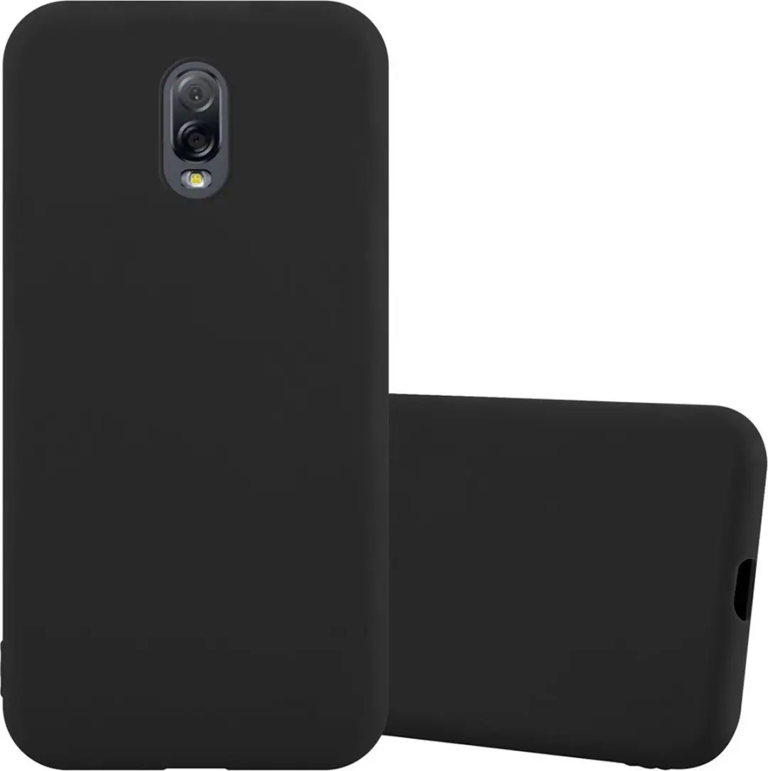 Cadorabo Hoesje geschikt voor Samsung Galaxy J7 PLUS / C8 in CANDY ZWART