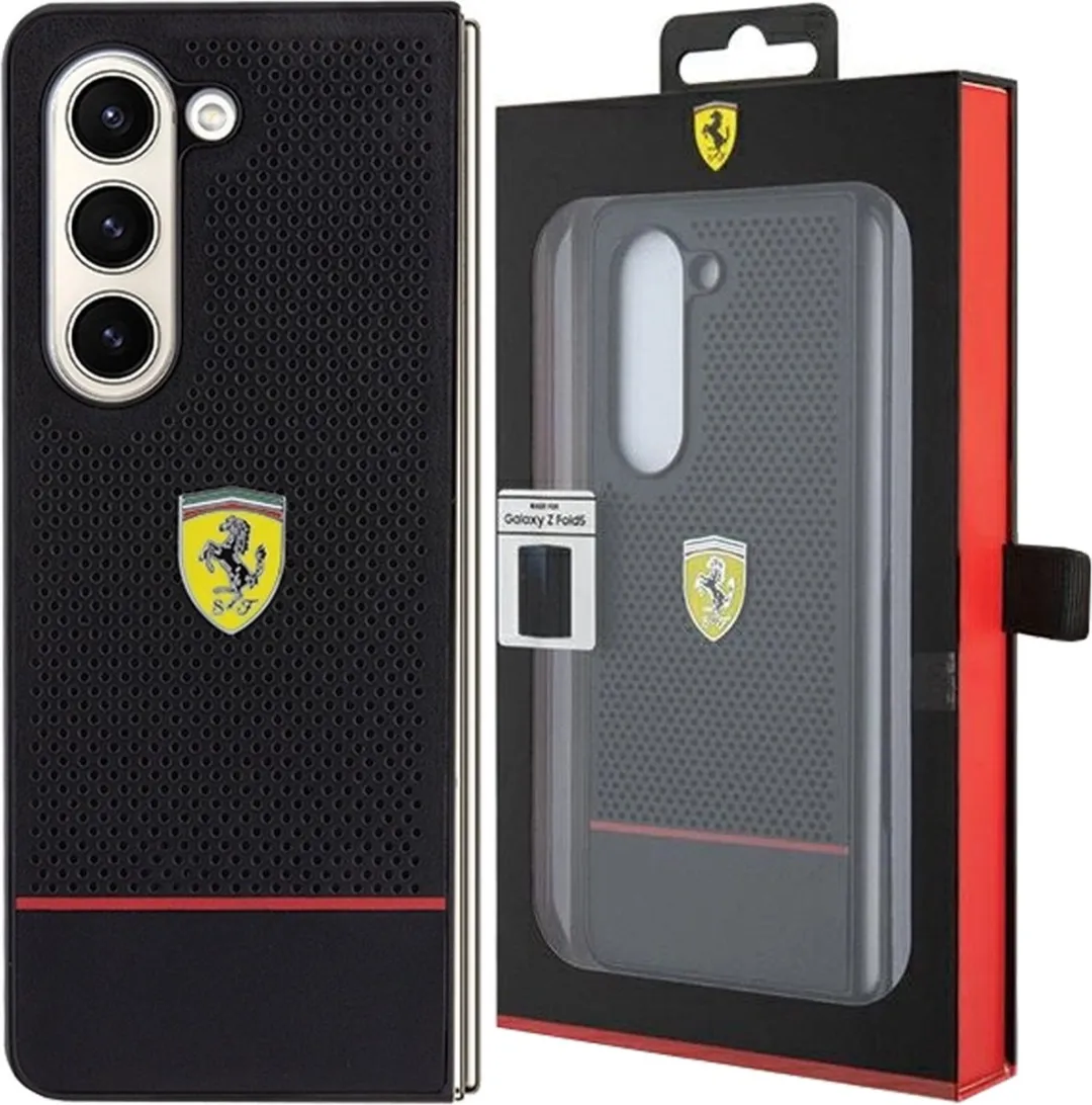 Ferrari Perforated Line Back Case Zwart