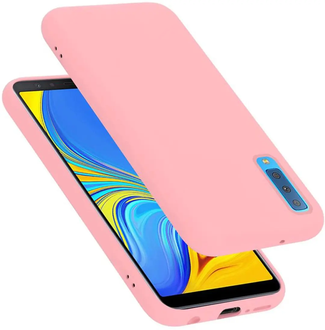 Cadorabo Hoesje geschikt voor Samsung Galaxy A7 2018 in LIQUID ROZE