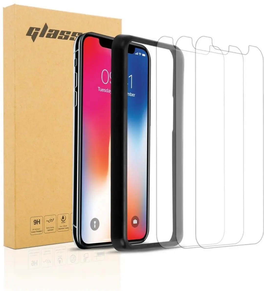 Cadorabo 3x Pantser Film geschikt voor Apple iPhone XS MAX in TRANSPARANT