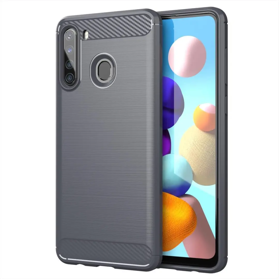 Cadorabo Hoesje geschikt voor Samsung Galaxy A21 in BRUSHED GRIJS