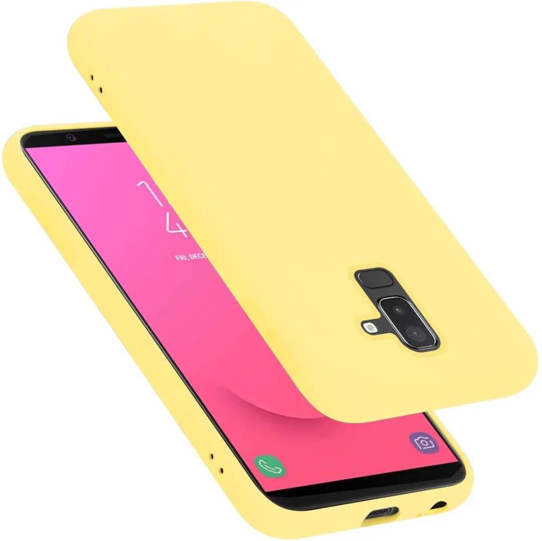 Cadorabo Hoesje geschikt voor Samsung Galaxy A6 PLUS 2018 in LIQUID GEEL