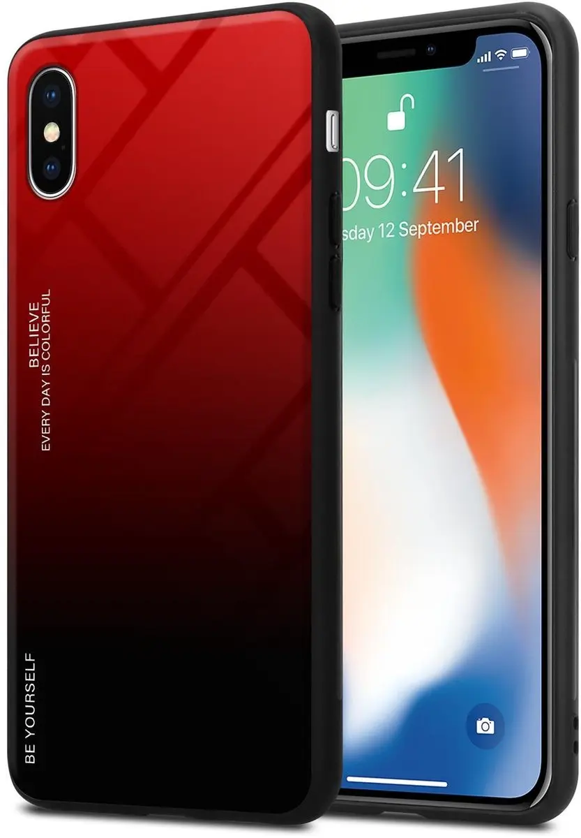 Cadorabo Hoesje geschikt voor Apple iPhone X / XS in ROOD
