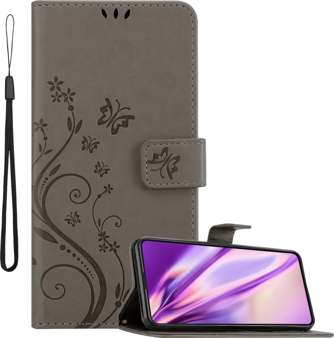 Cadorabo Hoesje geschikt voor Asus ZenFone 8 FLIP in BLOEMEN GRIJS