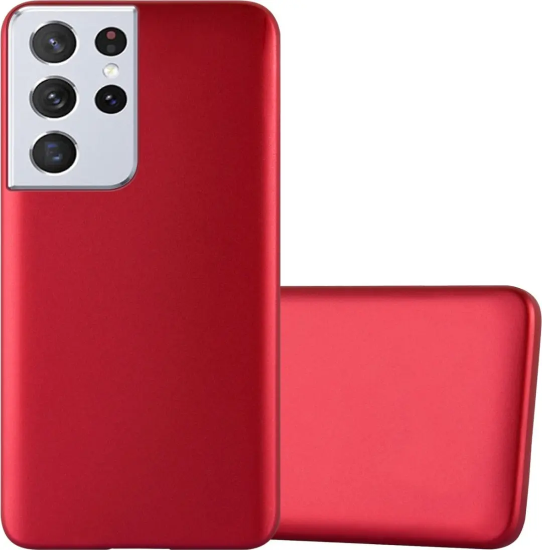 Cadorabo Hoesje geschikt voor Samsung Galaxy S22 ULTRA in METALLIC ROOD