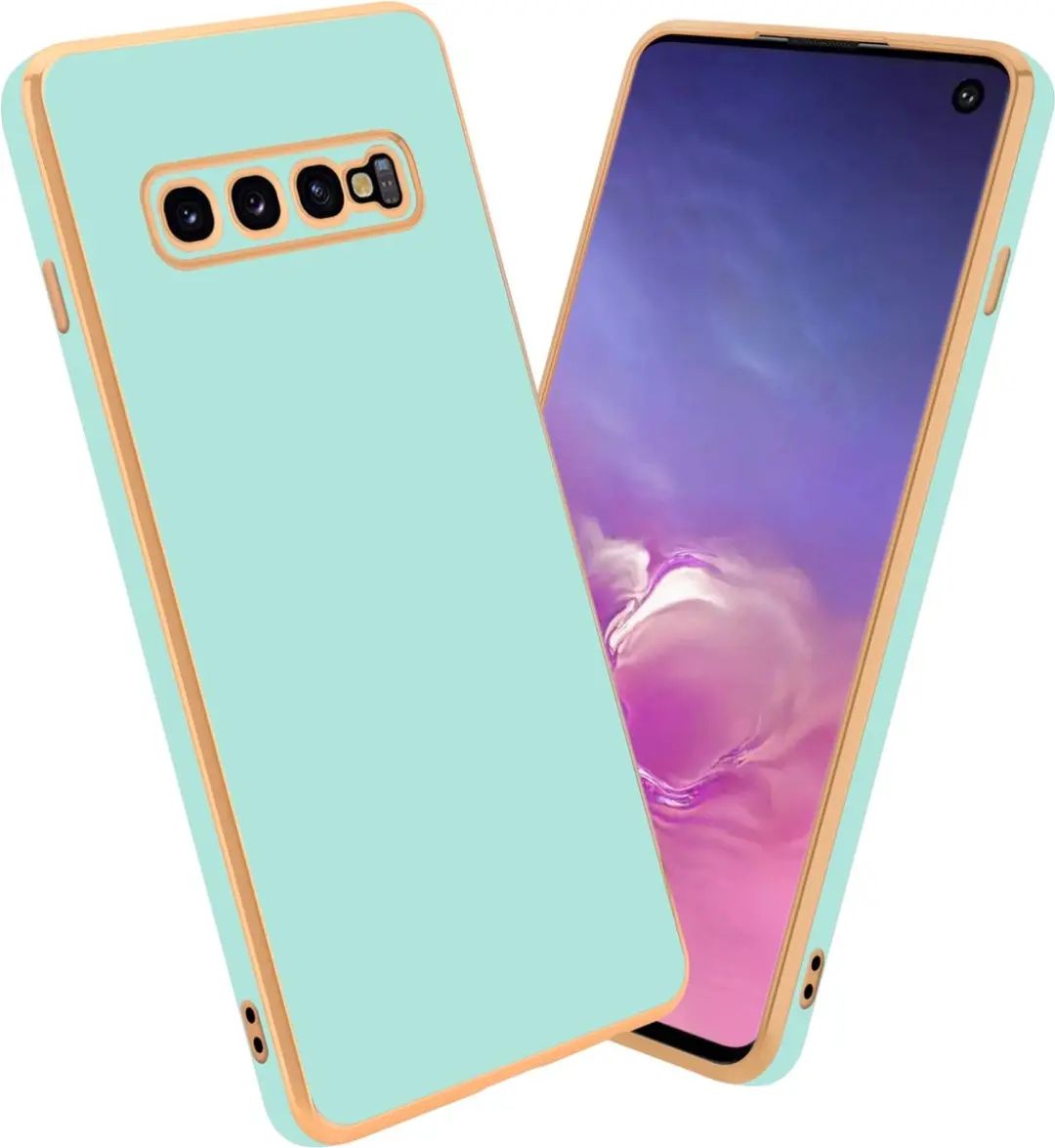 Cadorabo Hoesje geschikt voor Samsung Galaxy S10 PLUS in Glossy Mintgroen