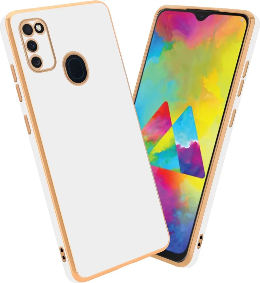 Cadorabo Hoesje geschikt voor Samsung Galaxy M21 / M30s in Glossy Wit