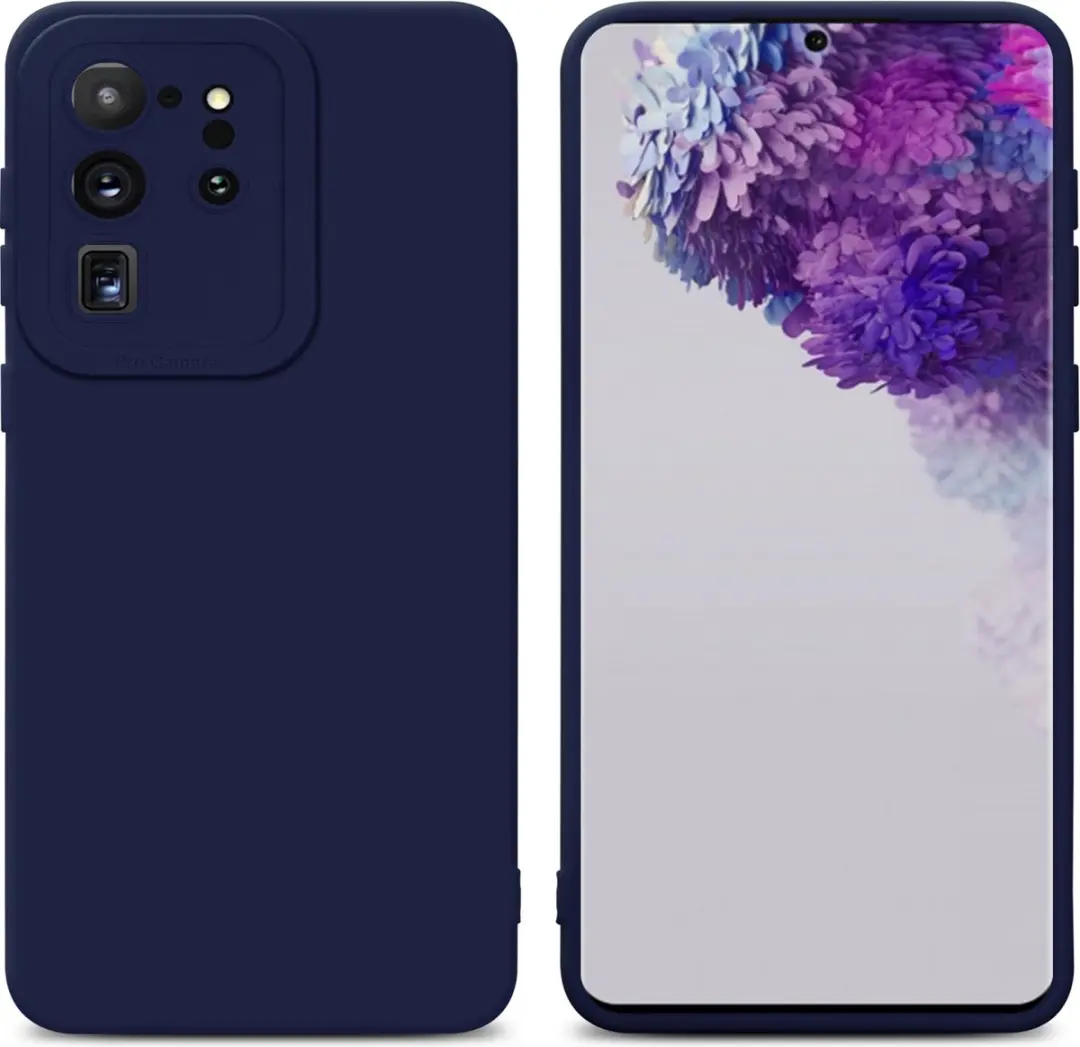 Cadorabo Hoesje geschikt voor Samsung Galaxy S20 ULTRA in FLUID DONKER BLAUW