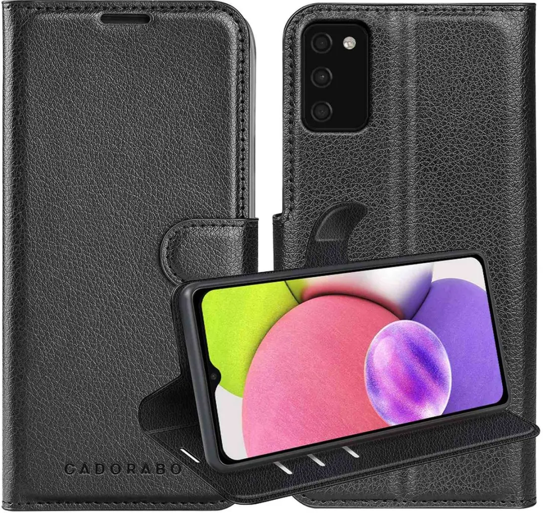 Cadorabo Hoesje geschikt voor Samsung Galaxy A03s in PHANTOM ZWART