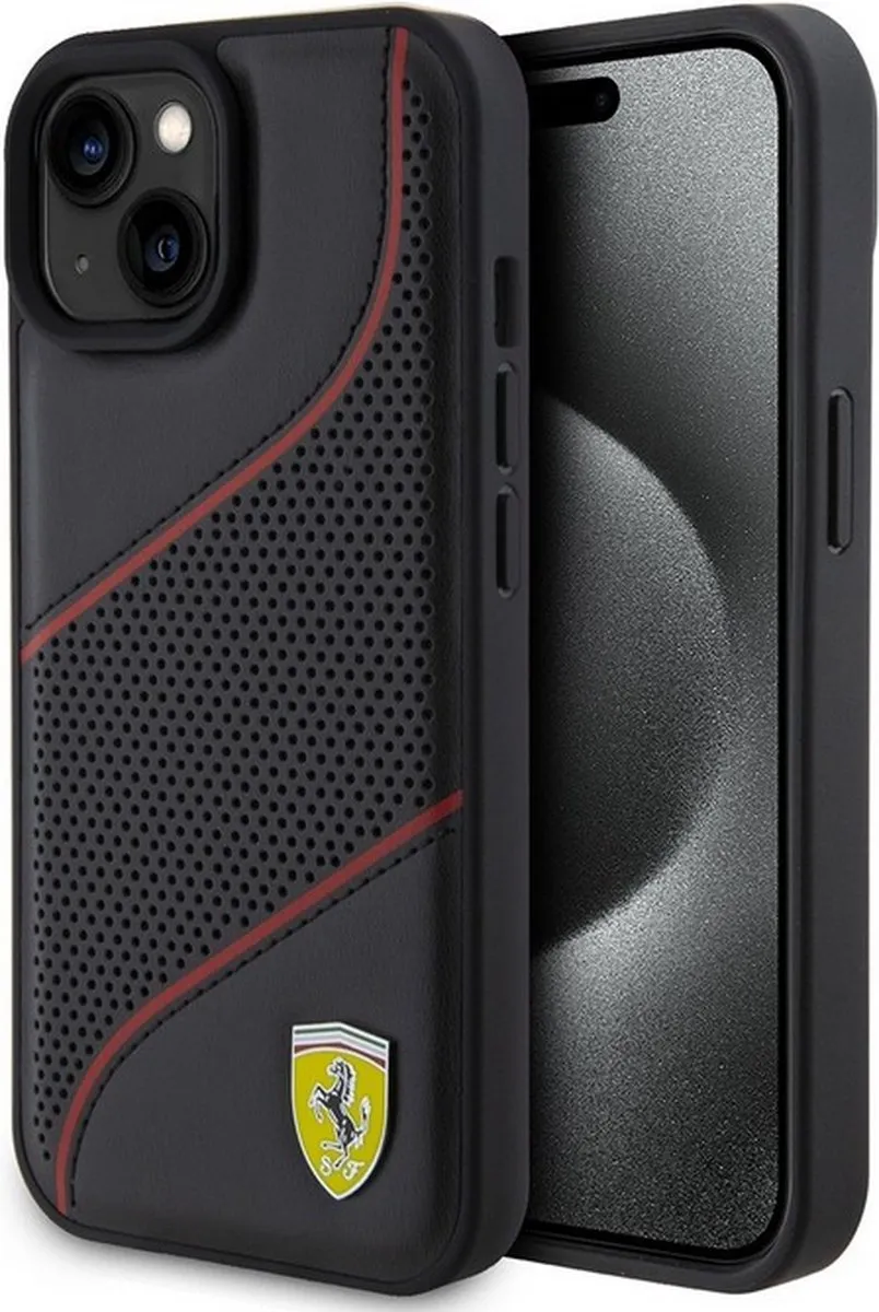 Ferrari PU Leather iPhone 15 Hoes