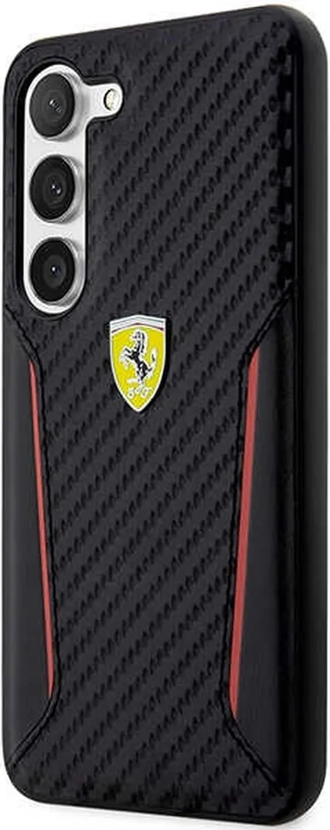 Ferrari Carbon Achterhoes Samsung Galaxy S23 - Zwart