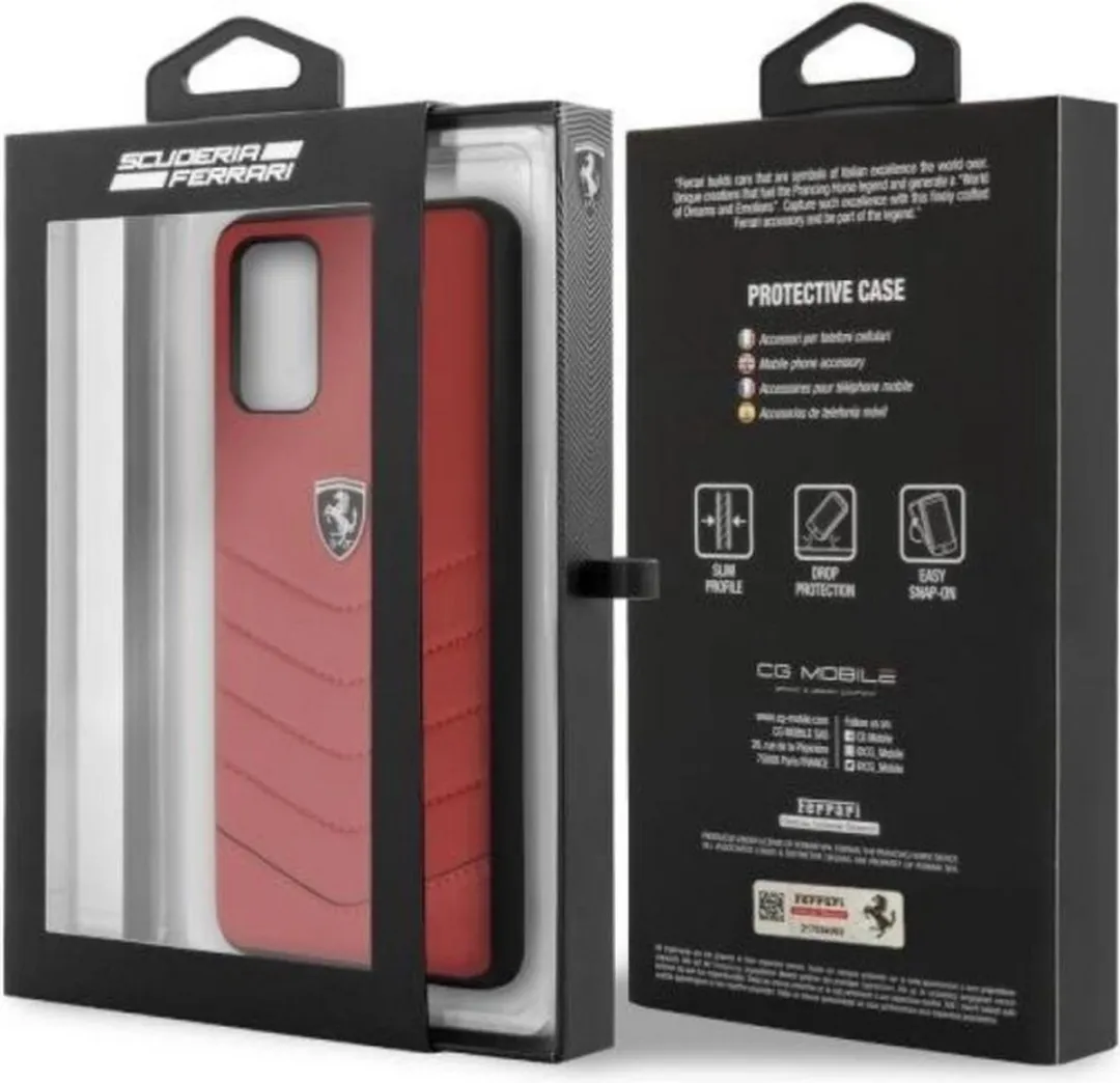 Ferrari Heritage Leather Hoesje - Samsung Galaxy S20 Plus - Rood