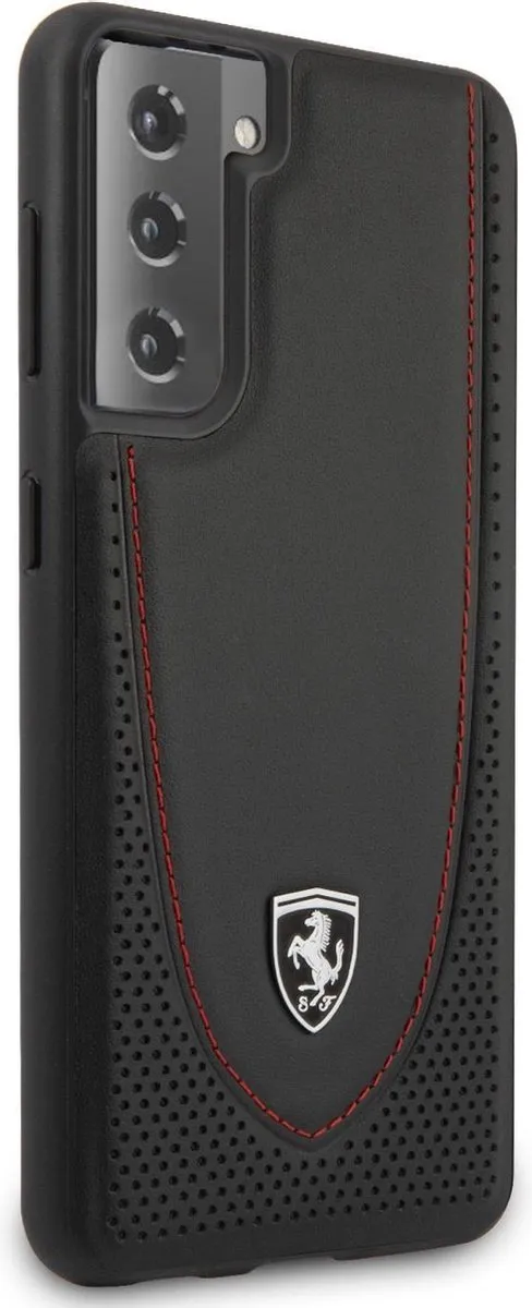Ferrari Backcover Samsung Galaxy S21 - Zwart Stitch Line - MPN 3700740496091