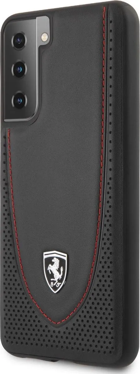Ferrari Backcover Samsung Galaxy S21 - Zwart Stitch Line - MPN 3700740496091