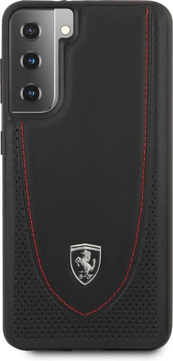 Ferrari Backcover Samsung Galaxy S21 - Zwart Stitch Line - MPN 3700740496091