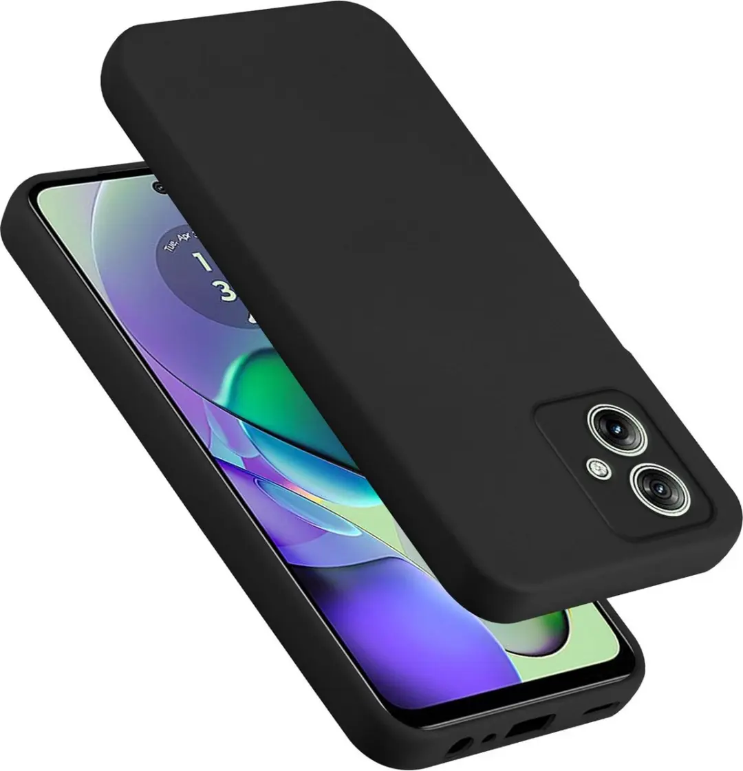 Cadorabo Hoesje geschikt voor Motorola Moto G54 in LIQUID ZWART
