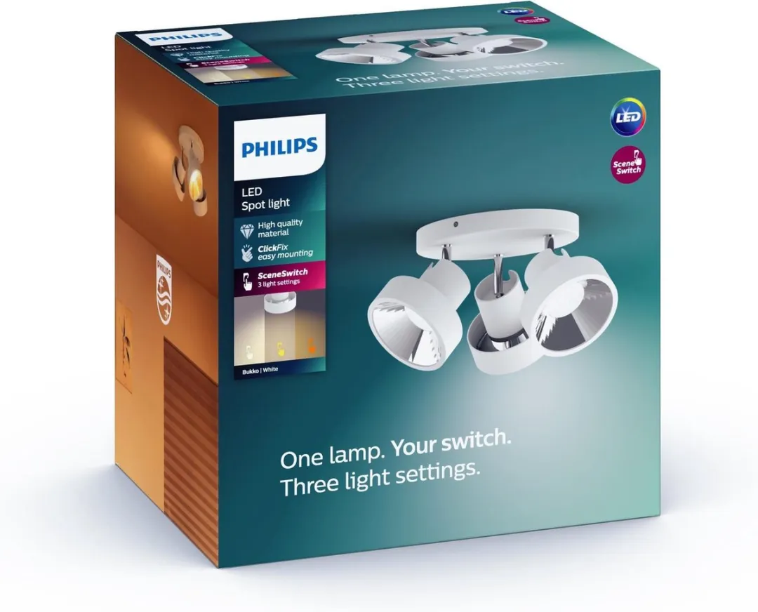 Philips myLiving Bukko Opbouwspot 3 Li Wit