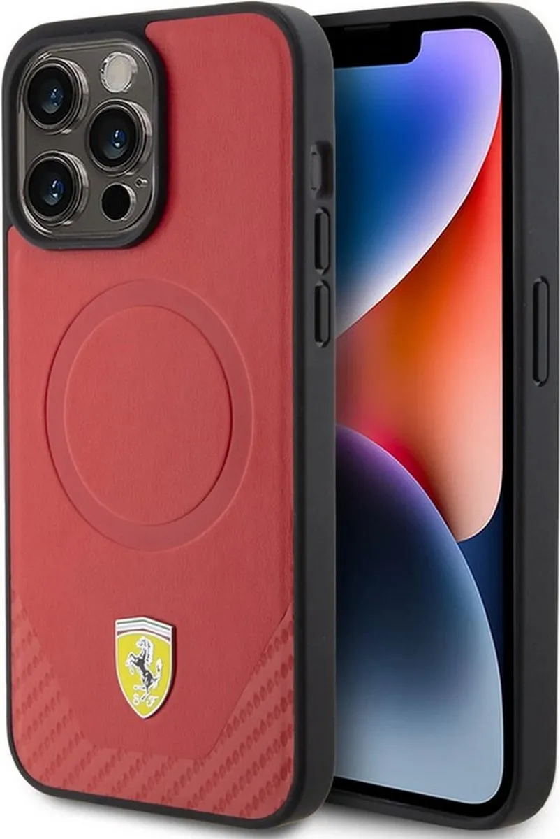 Ferrari Carbon Bottom Hoesje iPhone 15 Pro Max