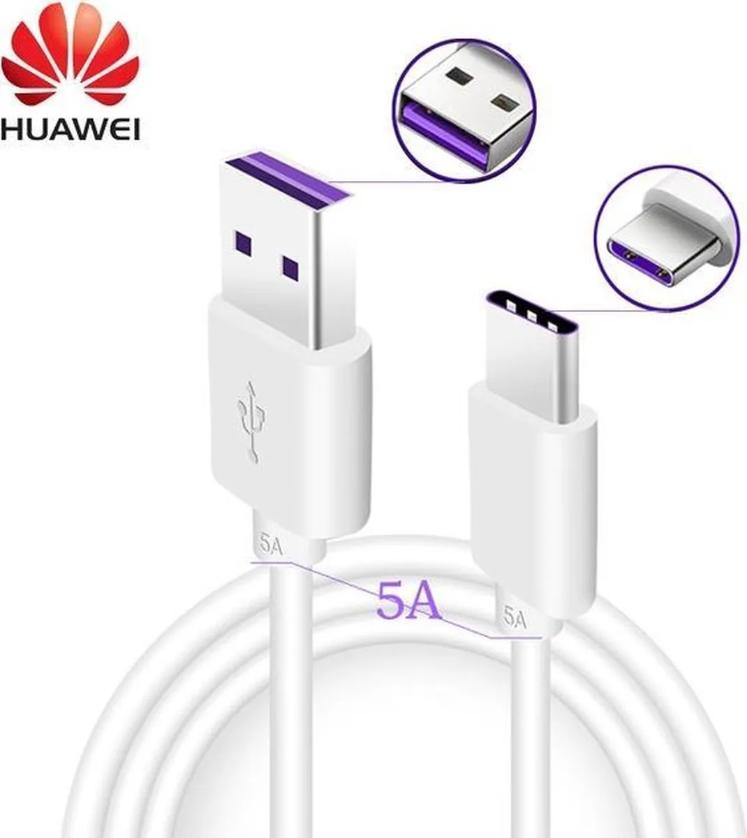 Huawei HL1289 USB-C Datakabel - Wit