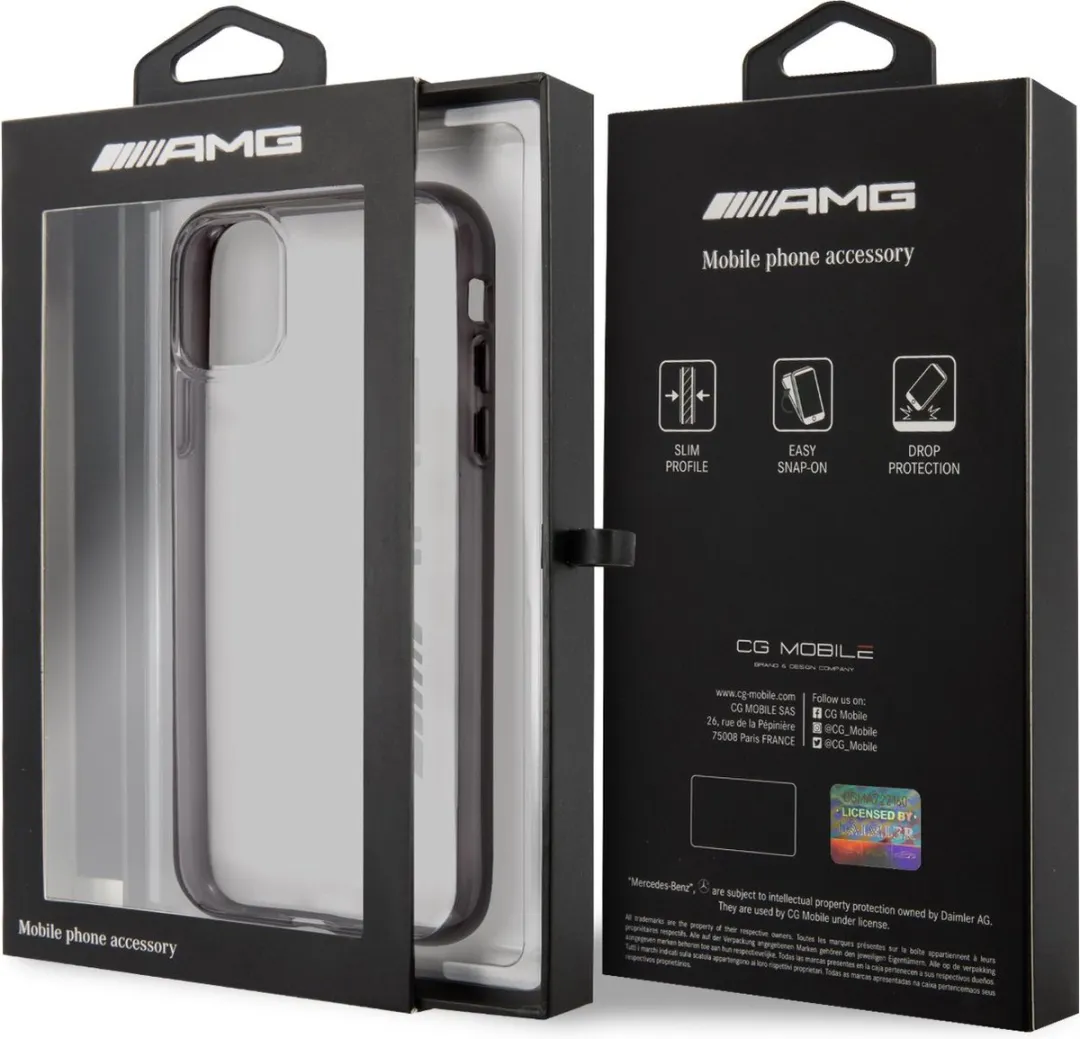 Mercedes-AMG iPhone 11 Rugzakhoes Metallic Black - Transparant - afbeelding 4 van 4