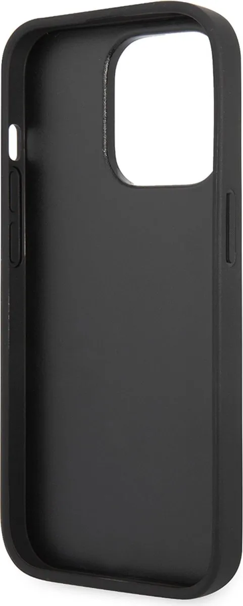 Ferrari iPhone 14 Pro Backcase - Effen Zwart Leer