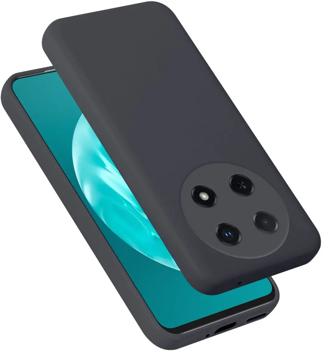 Cadorabo Hoesje geschikt voor Huawei Nova 12i Case in Liquid Zwart Beschermhoes