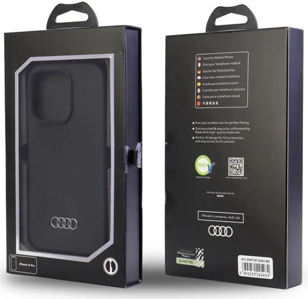 Audi Silicone Back Case iPhone 13 Pro - Zwart