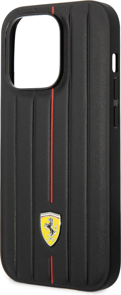 Ferrari iPhone 14 Pro Hoesje - Zwart Hot Stamp Red Line - 3666339062347