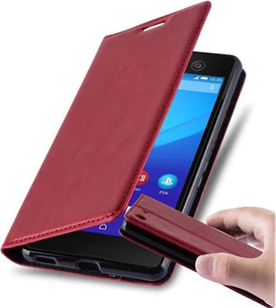 Cadorabo Hoesje geschikt voor Sony Xperia M5 in APPEL ROOD