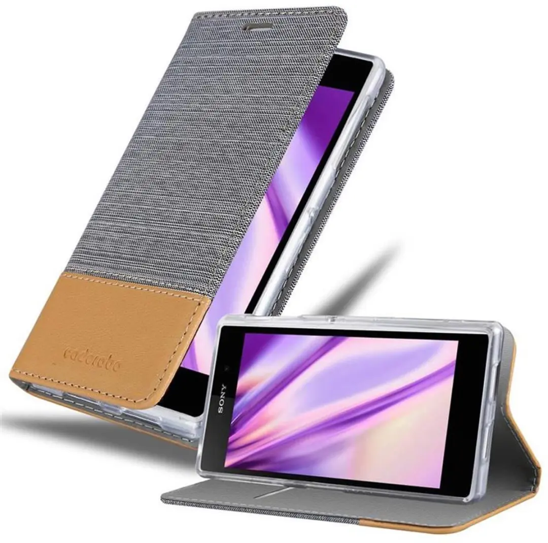 Cadorabo Hoesje geschikt voor Sony Xperia Z1 in LICHTGRIJS BRUIN