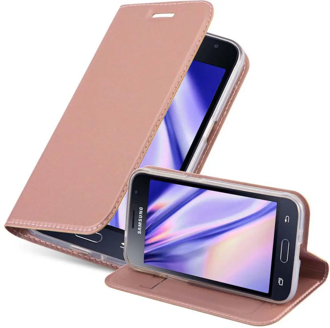 Cadorabo Hoesje geschikt voor Samsung Galaxy J1 2015 in CLASSY ROSE GOUD
