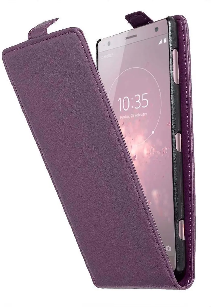 Cadorabo Hoesje geschikt voor Sony Xperia XZ2 in BORDEAUX PAARS