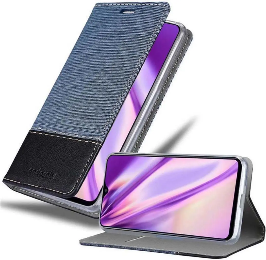 Cadorabo Hoesje geschikt voor Vivo Y91C in DONKERBLAUW ZWART - Beschermhoes met magnetische sluiting, standfunctie en kaartvakje Book Case Cover Etui