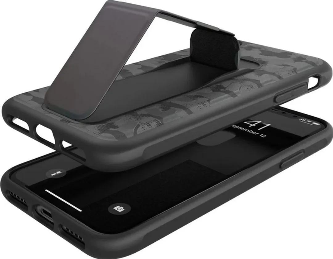 Adidas Hand Strap Camo Back Case - iPhone X/XS Zwart - afbeelding 4 van 4
