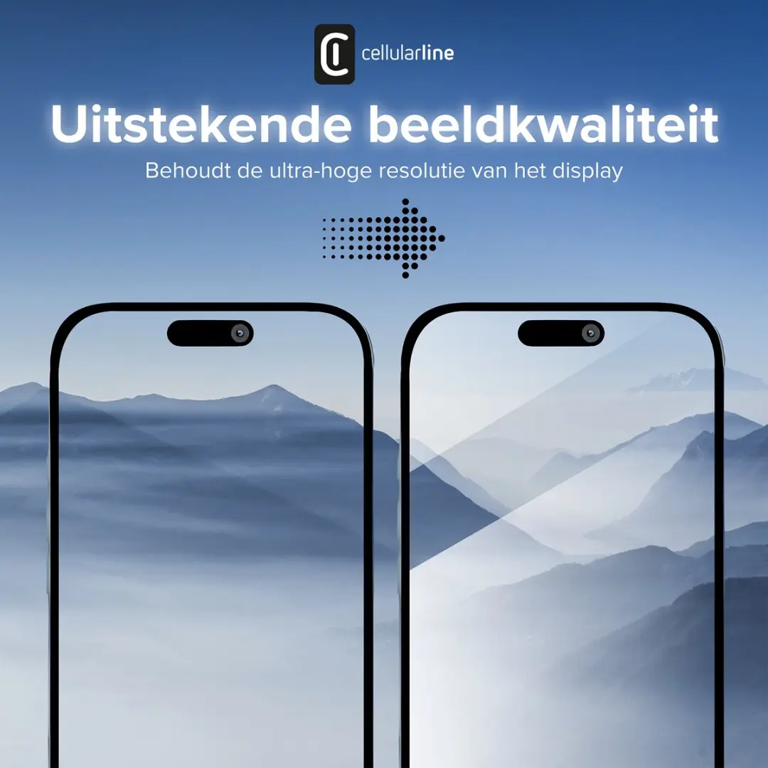 Cellularline Screenprotector iPhone 16 - 9H Glas - afbeelding 5 van 6