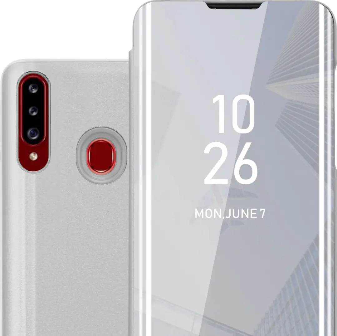 Cadorabo Hoesje geschikt voor Samsung Galaxy A20s in AGAAT ZILVER