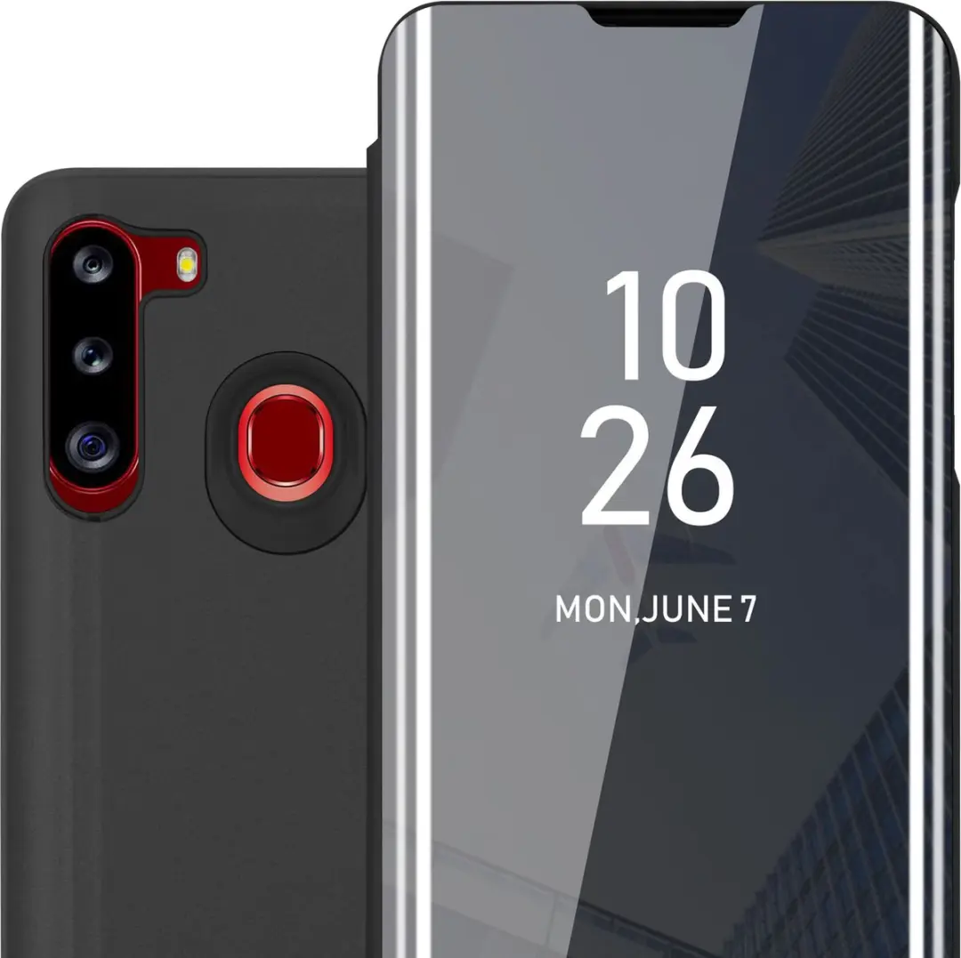 Cadorabo Hoesje geschikt voor Samsung Galaxy A21 in TOERMALIJN ZWART