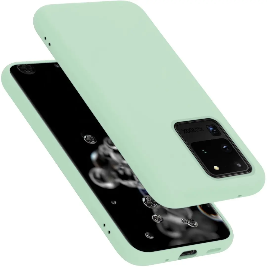 Cadorabo Hoesje geschikt voor Samsung Galaxy S20 ULTRA in LIQUID LICHT GROEN