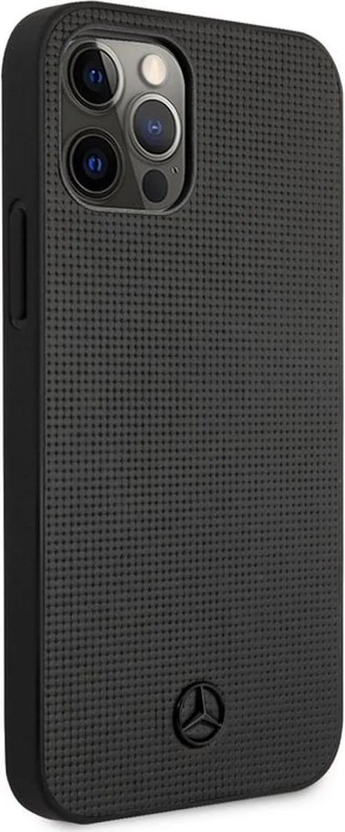 Mercedes-Benz Meshed Effect Back Case iPhone 12 Pro Max - Zwart