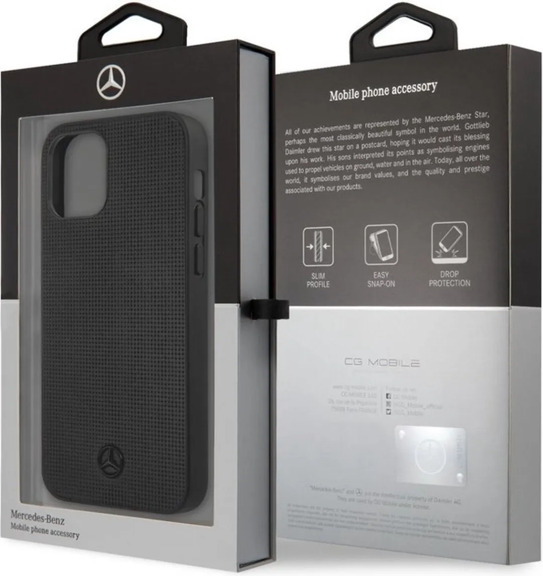 Mercedes-Benz Meshed Effect Back Case iPhone 12 Pro Max - Zwart